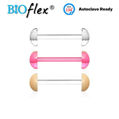 Bioflex Nipple/Tongue Barbell with Acrylic Half Balls