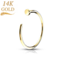 14K Gold Nose Hoop with Flat Top