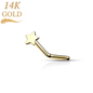 14K Gold Star Top L Bend Nostril Stud Rings