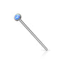 Surgical Steel Nostril Fishtail with Bezel Set Opal Ball
