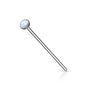 Surgical Steel Nostril Fishtail with Bezel Set Opal Ball