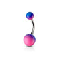 Belly Banana Surgical Steel Rubber Coated Colorful Balls External Thread