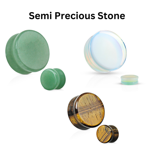 Semi Precious Stones - Solid Saddle Fit Plugs