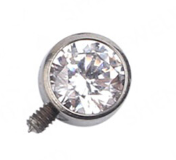 Titanium Internal Thread Front Facing Bezel CZ Top Only