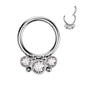 Surgical Steel Front Facing  Bezel CZ with Micro Balls Hinged Ring