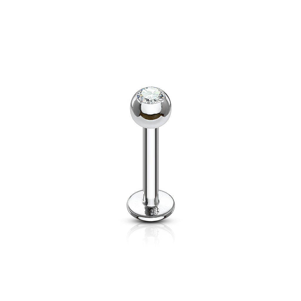 Titanium Labret with Press Fit CZ Ball External Thread