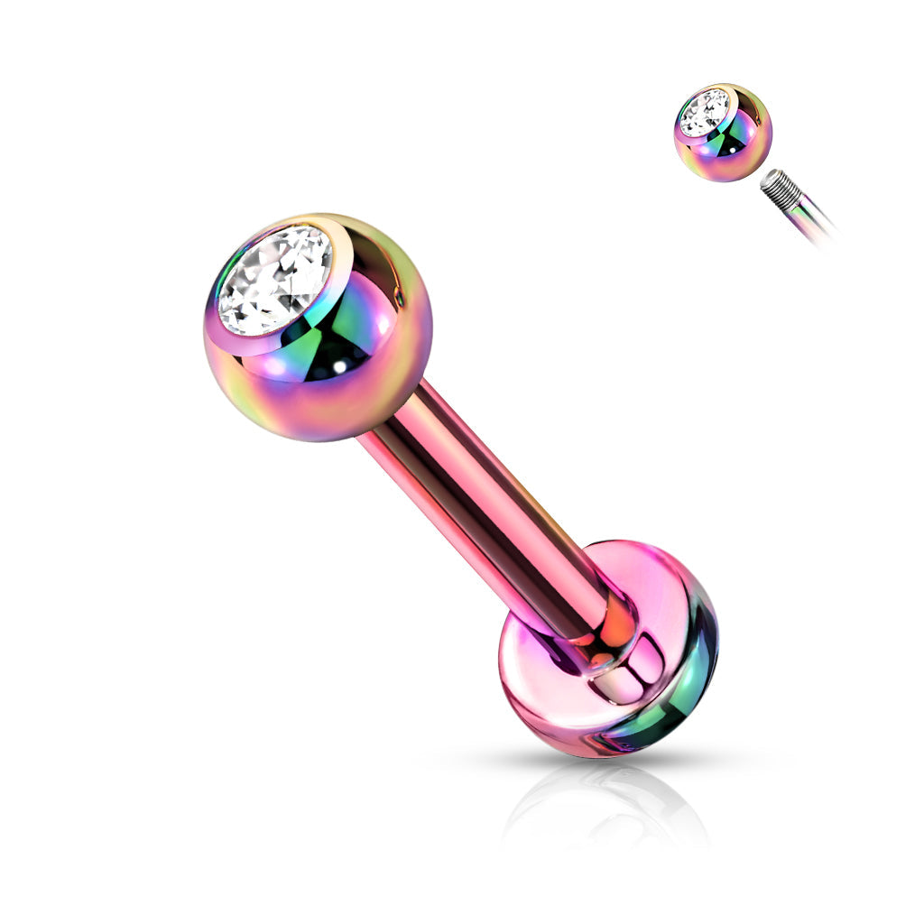 Titanium Labret with Press Fit CZ Ball External Thread