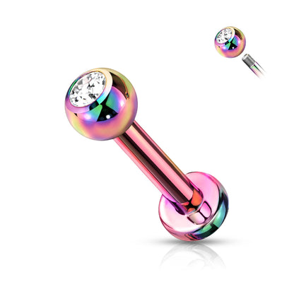 Titanium Labret with Press Fit CZ Ball External Thread