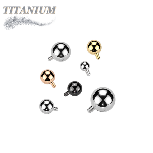 Internally Threaded Solid Titanium Balls (Singles)