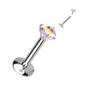 EASY FIT Titanium Internal Thread Prong CZ Labret with Extended Threading *Price Drop*