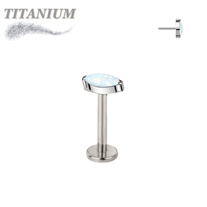 Threadless Titanium Single Marquise CZ or Opal Labret Combo