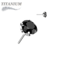 Threadless Titanium CNC Cut Round Gem in Claw Set Top Only