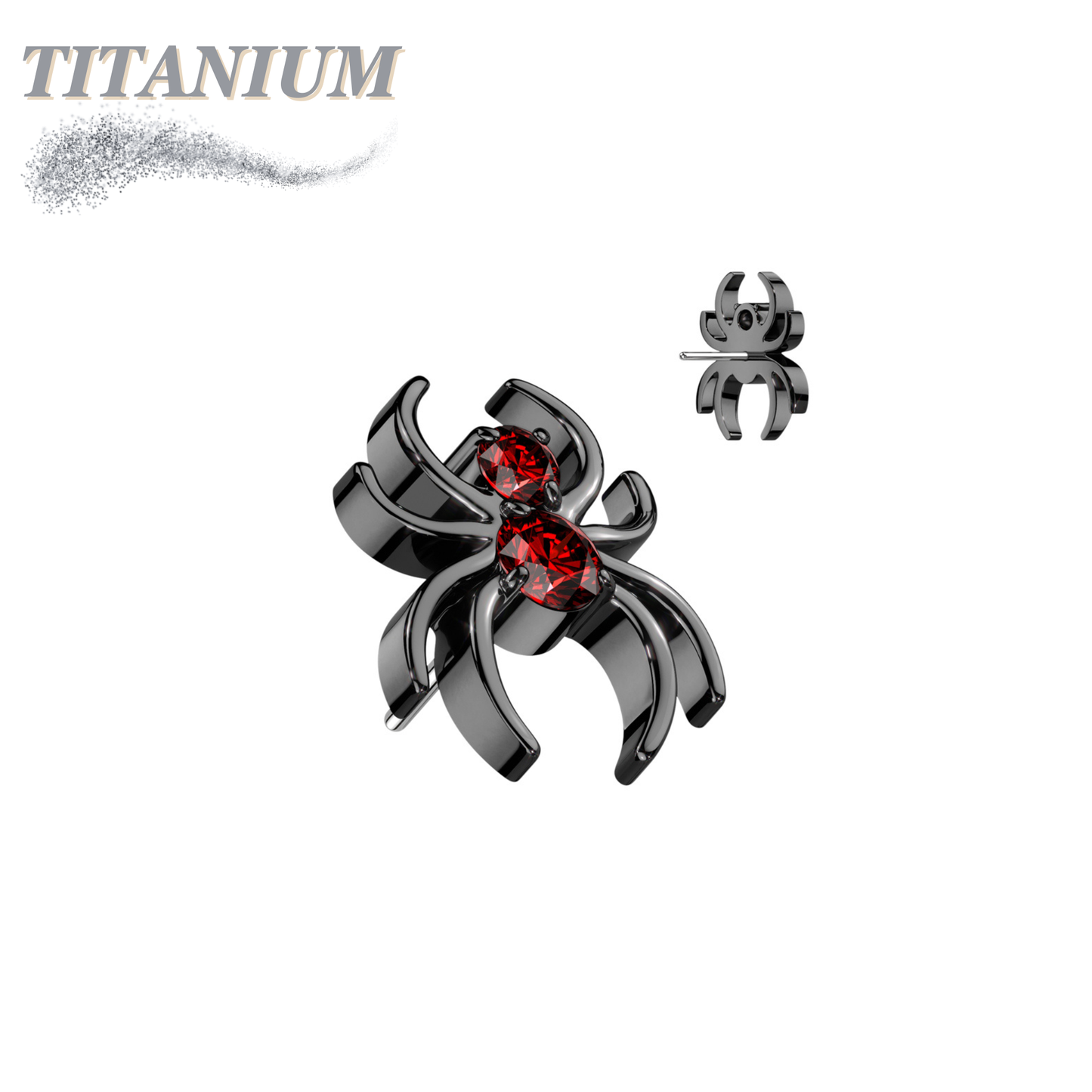 Threadless Titanium CZ Spider Top Only