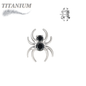 Threadless Titanium CZ Spider Top Only