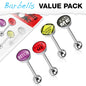 4 Pcs Set Surgical Steel Tongue Barbell with Epoxy Dome Ball