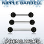 Surgical Steel Nipple Barbell with Organic Black Areng Wood Balls External Thread