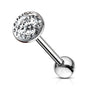 Surgical Steel Tongue Barbell with Smooth Epoxy Paved Gem