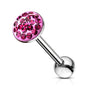 Surgical Steel Tongue Barbell with Smooth Epoxy Paved Gem