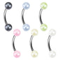 Pearlish Coat Acrylic Balls on Surgical Steel Curved Barbell