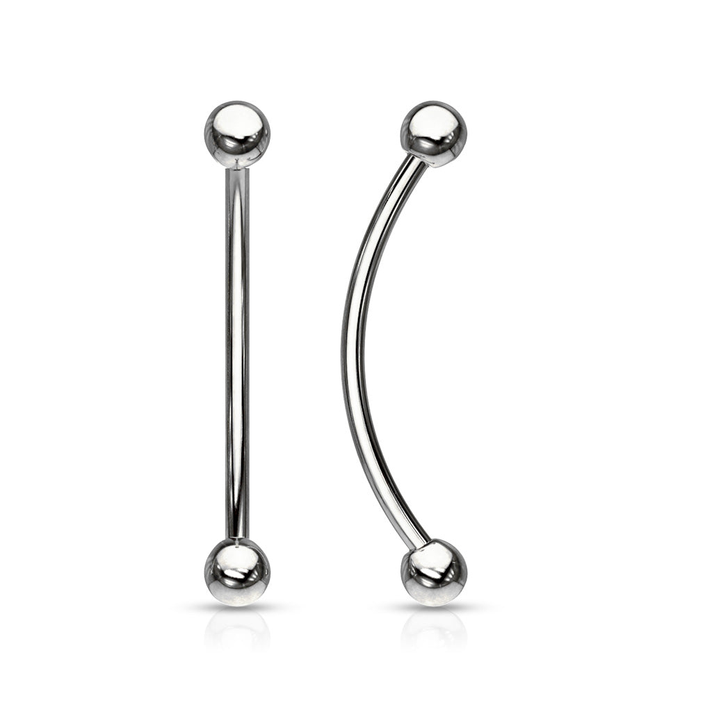 Colored Surgical Steel External Thread Snake Eyes Curved Barbells