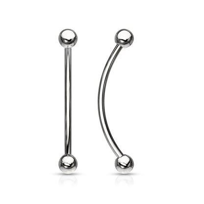 Surgical Steel Plain Solid Curved Barbell External Threading