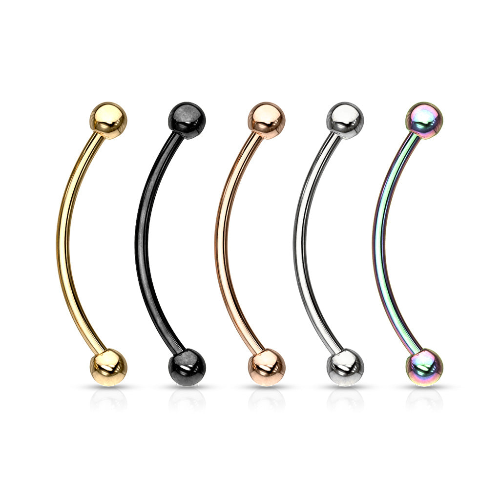 Colored Surgical Steel External Thread Snake Eyes Curved Barbells