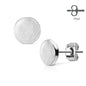 Brushed Finish Plain Circle Surgical Steel Earrings