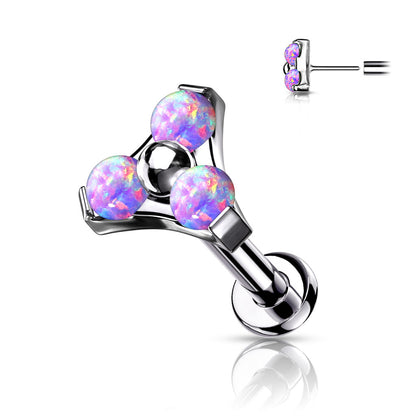 Titanium Threadless Trinity Triangle Labret Combo