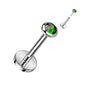 Threadless Titanium Bezel Set CZ Flat Back Labret Combo (Reg Base)