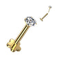 Titanium Threadless Labret Combo with 5 Petal Base and Prong Set CZ Top