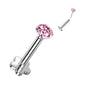 Titanium Threadless Labret Combo with 5 Petal Base and Prong Set CZ Top