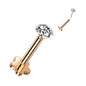 Titanium Threadless Labret Combo with 5 Petal Base and Prong Set CZ Top