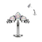 Titanium Threadless Floating Belly Ring with Marquise/CZ/Cluster Ball Top