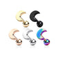 Surgical Steel Crescent Moon Barbell Externally Threaded