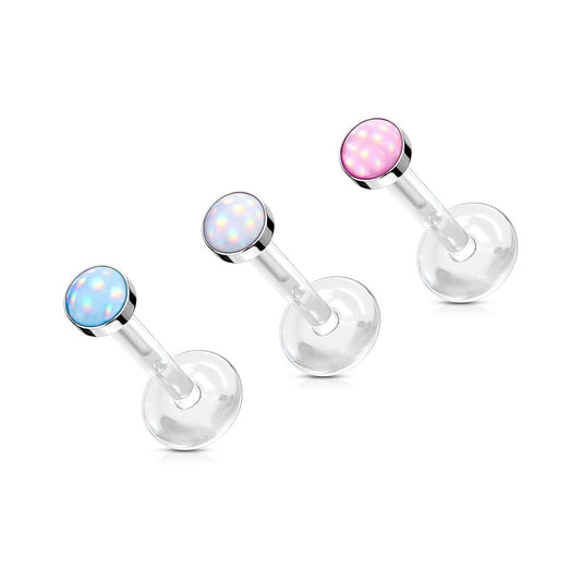 Threadless Bioflex Illuminating Stone Top Labret Combo