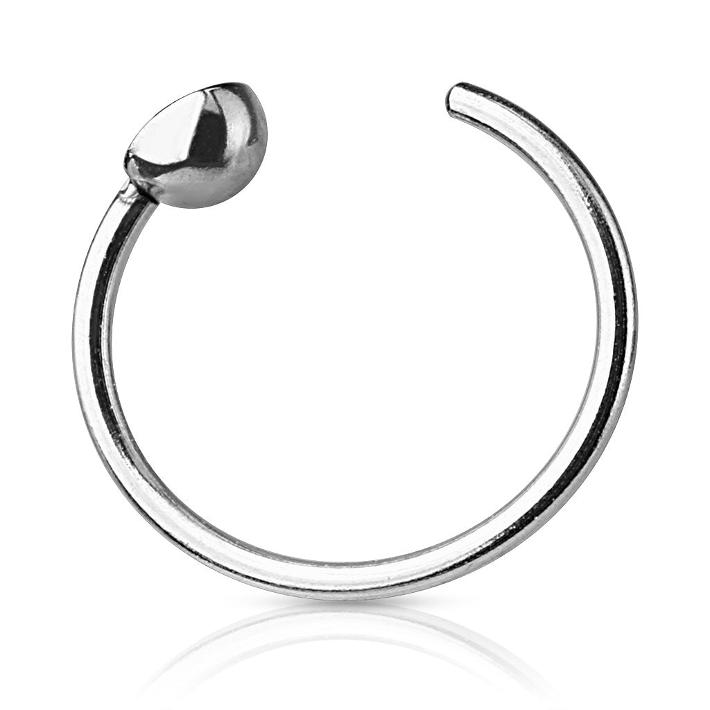 Single Gem End Annealed Surgical Steel Nostril Ring