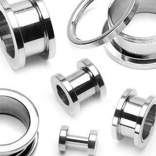 Screw Fit Surgical Steel Tunnels