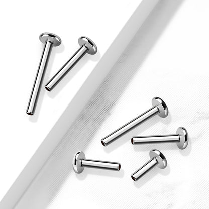 Surgical Steel Internally Threaded Labret Post (no top)
