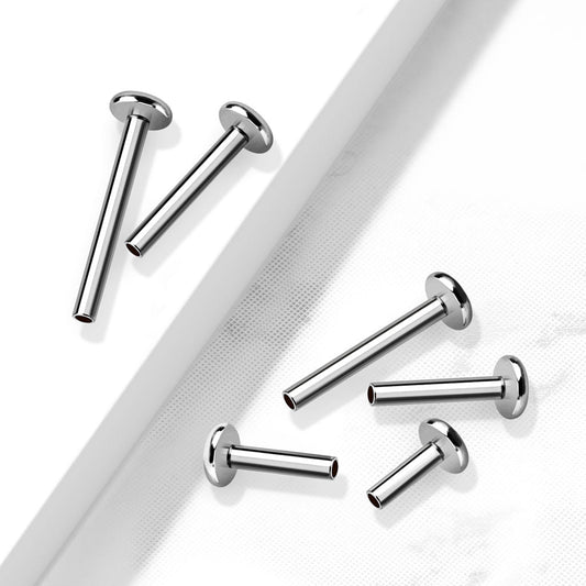 Surgical Steel Internally Threaded Labret Post (no top)