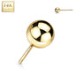 14K Gold Threadless Push In Ball Top Only