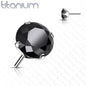 Threadless Titanium Zircon Prong Gem Top Only