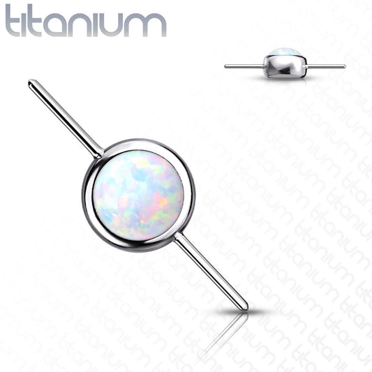 Titanium Threadless Bezel Opal Connector End (Top Only)