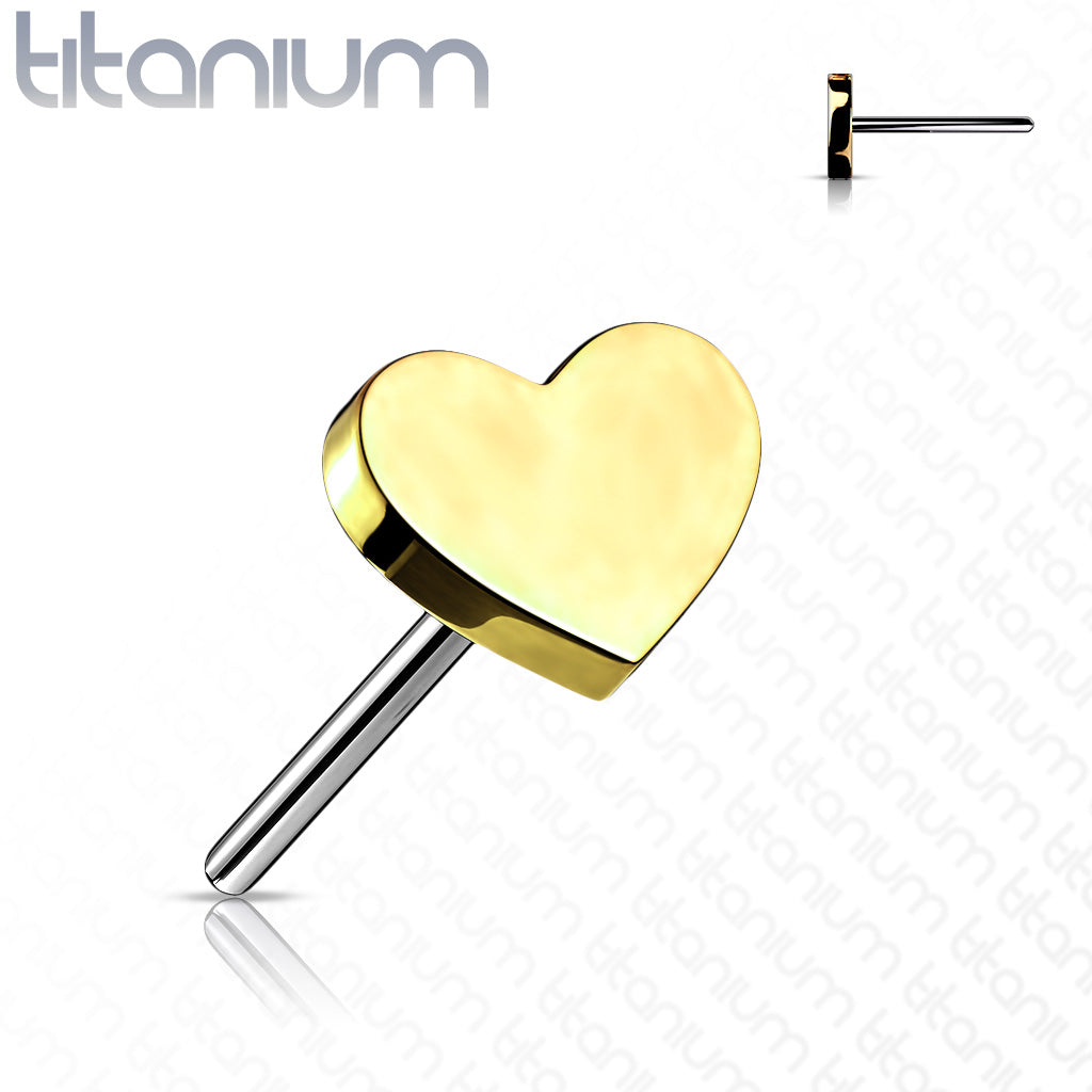 Threadless 4 mm Heart Top Only Titanium