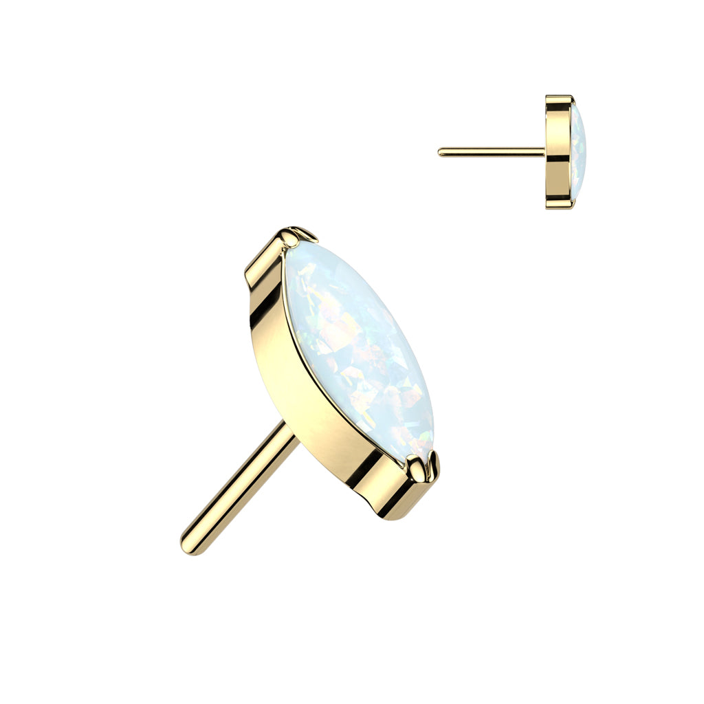 Threadless Titanium Marquise CZ or Opal Top Only
