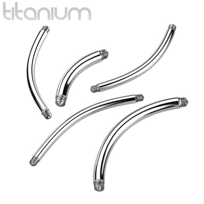 Titanium External Thread Curved Barbell (Posts Only)