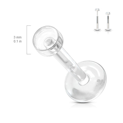 Bioflex Clear Retainer Threadless Push-In Top Labret Combo