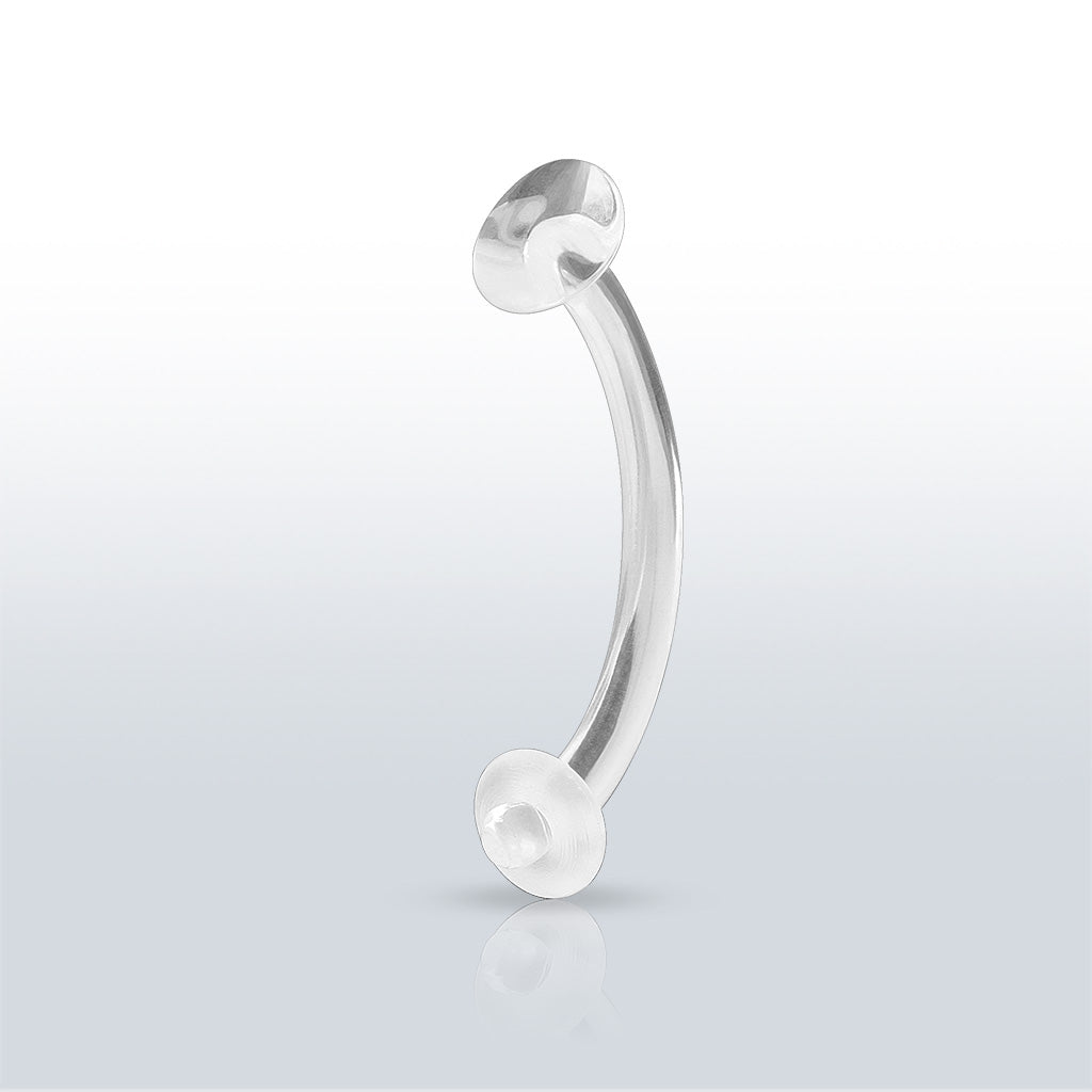 Acrylic Curved Barbell Retainer with O Ring