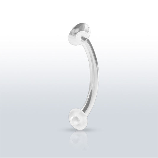 Acrylic Curved Barbell Retainer with O Ring