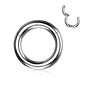 Hinged Surgical Steel Rings Silver Only 20G-2G