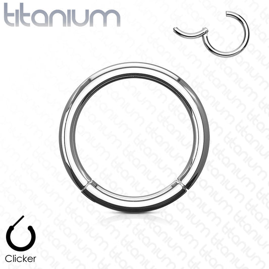 Titanium Hinged Rings Plain Silver